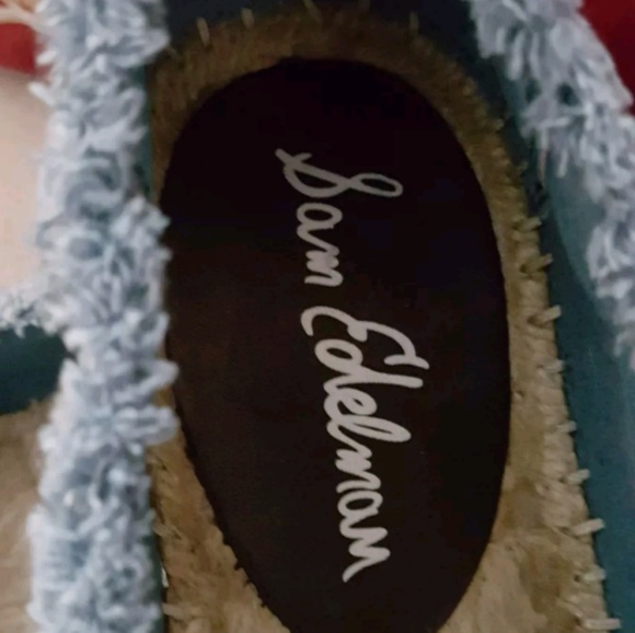 SAM EDELMAN WOMEN DENIM LEATHER TOES SLIP ON - Picture 3 of 7